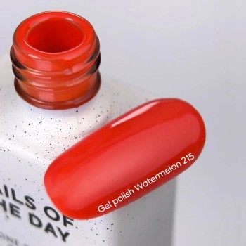 NAILSOFTHEDAY Gel Polish Watermelon 215 - rich coral red gel nail polish, single-coat coverage, 10 ml