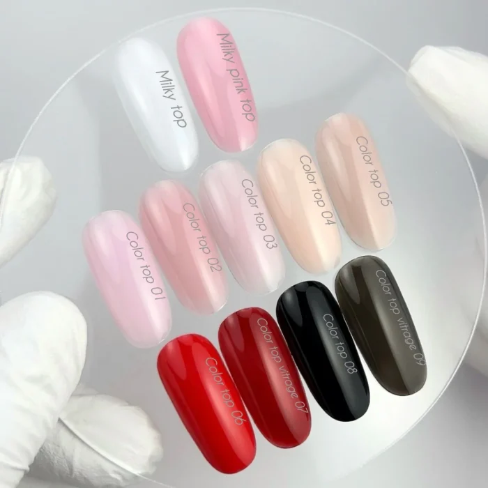 NAILSOFTHEDAY Color Top Vitrage 07 — deep, semi-transparent burgundy vitrail top coat without a sticky layer for nails, 10 ml - Image 3